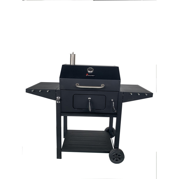 Grillfest Black 52.5'' Portable Charcoal Cart Grill