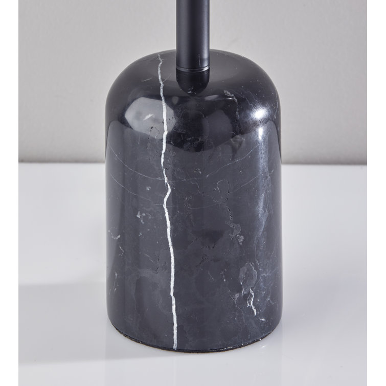 Adjustable Black Metal and Marble LED Table Lamp