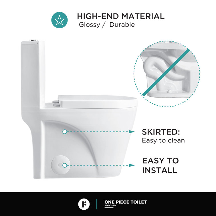 Shiny Gold Elongated Dual-Flush High Efficiency Toilet