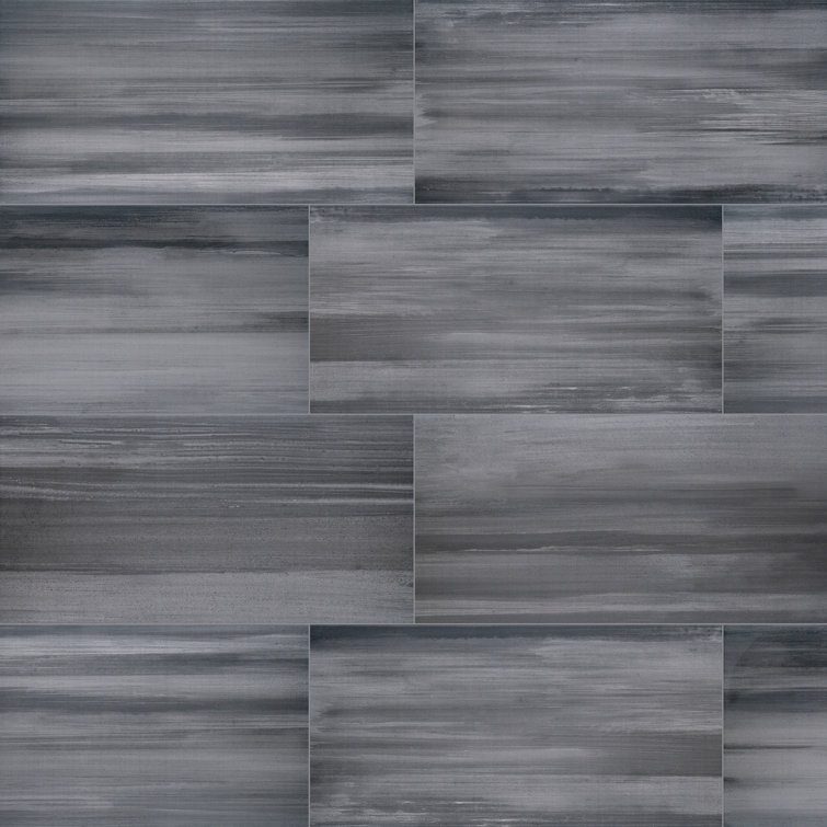 Graphite 12" x 24" Matte Porcelain Wall and Floor Tile