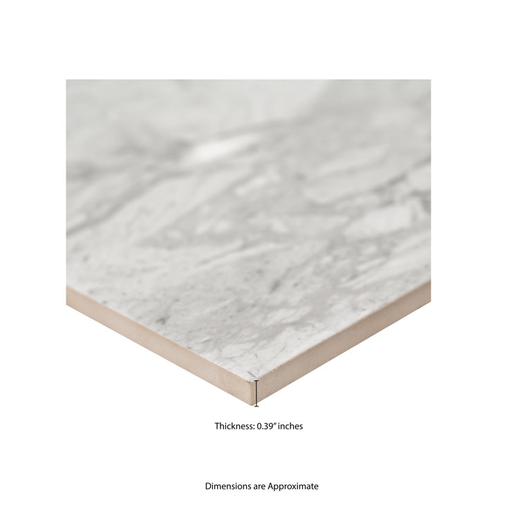Leonardo Onda Gray 24x24 Polished Porcelain Marble Look Tile