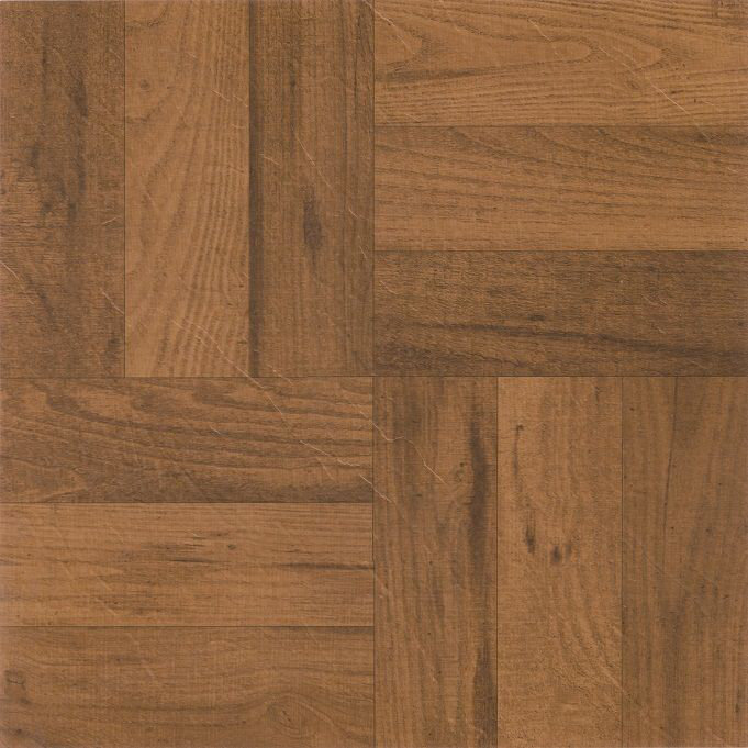 Medium Oak Parquet Self-Adhesive Vinyl Floor Tiles, 12'' x 12''
