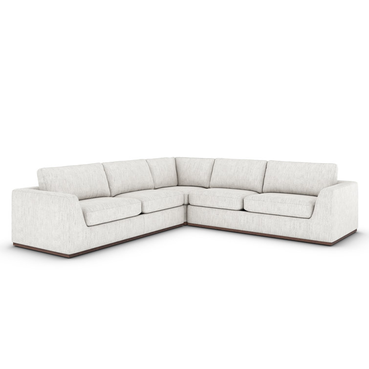 Aldred Silver Contemporary 120" Flared Arm Sectional Sofa