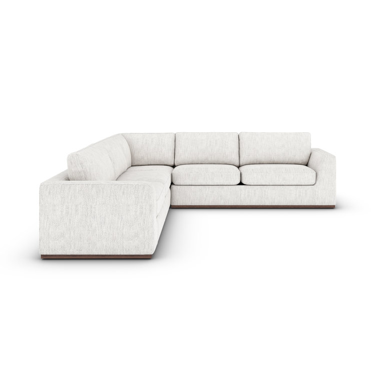 Aldred Silver Contemporary 120" Flared Arm Sectional Sofa