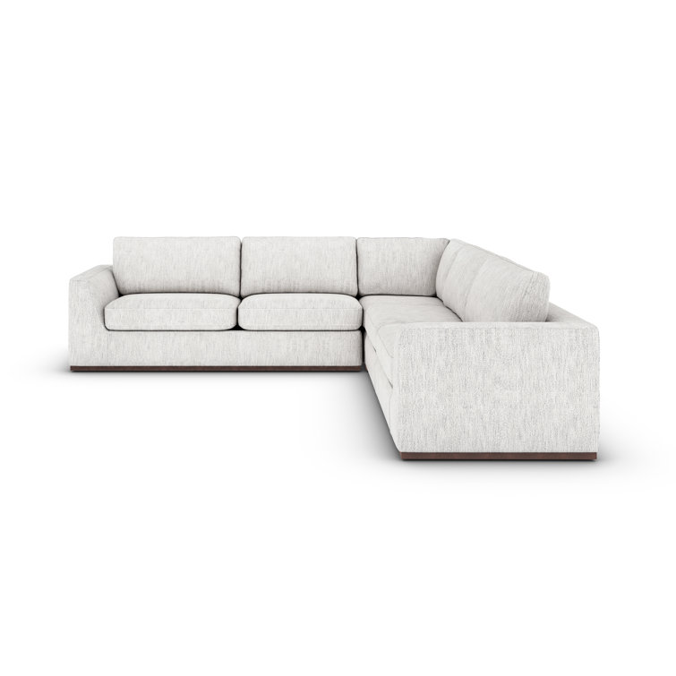 Aldred Silver Contemporary 120" Flared Arm Sectional Sofa