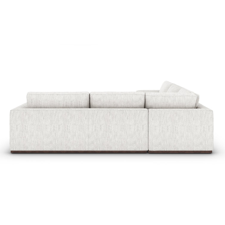Aldred Silver Contemporary 120" Flared Arm Sectional Sofa
