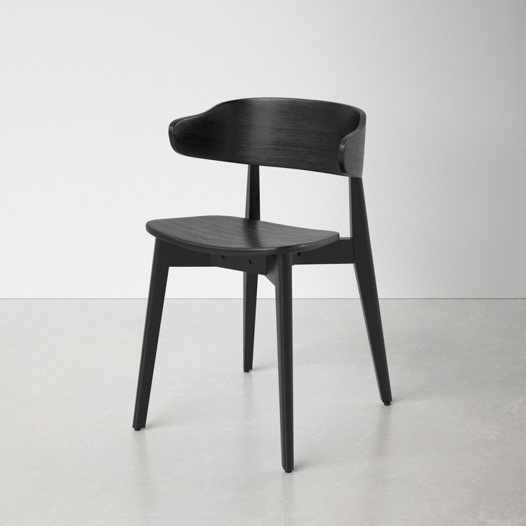 Kassel Black Solid Wood Wingback Side Chair