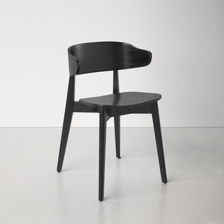 Kassel Black Solid Wood Wingback Side Chair