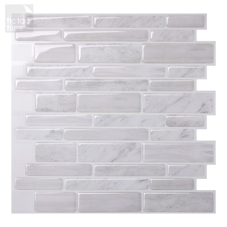 Gray Vinyl Peel and Stick Mosaic Wall Mural