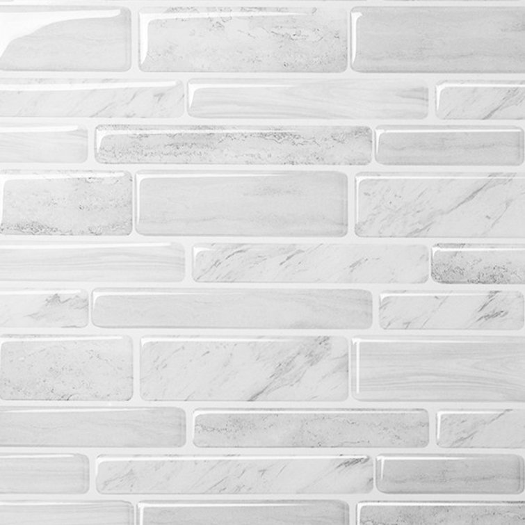 Gray Vinyl Peel and Stick Mosaic Wall Mural