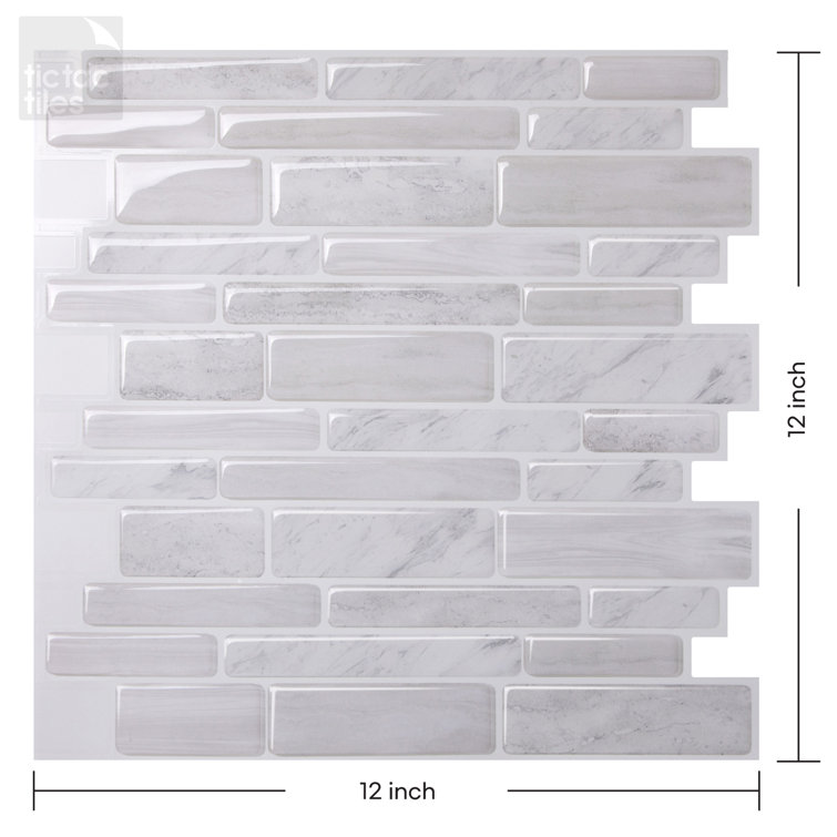Gray Vinyl Peel and Stick Mosaic Wall Mural