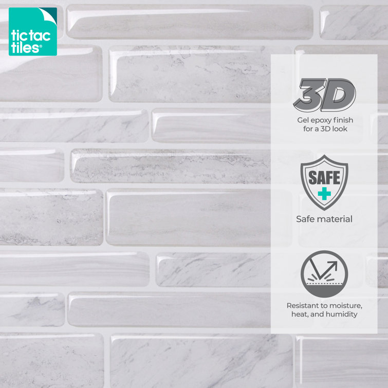 Gray Vinyl Peel and Stick Mosaic Wall Mural