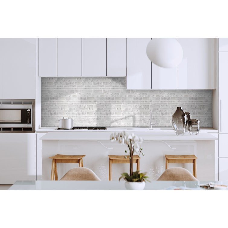 Gray Vinyl Peel and Stick Mosaic Wall Mural