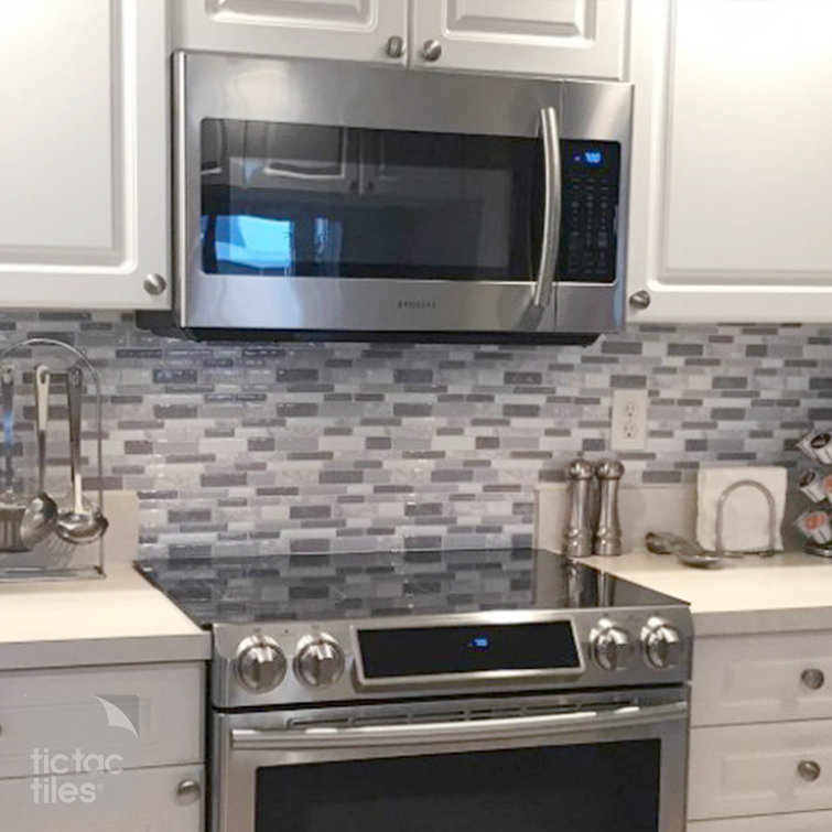 Gray PVC Peel and Stick Mosaic Wall Mural