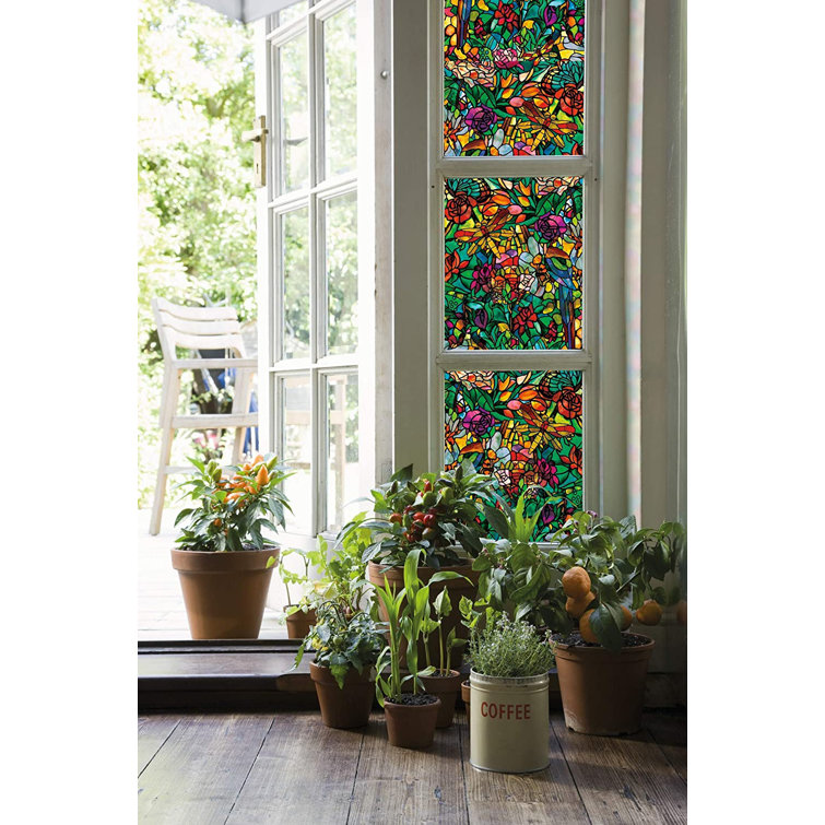 Colorful Stained Glass Self-Adhesive PVC Wallpaper Roll