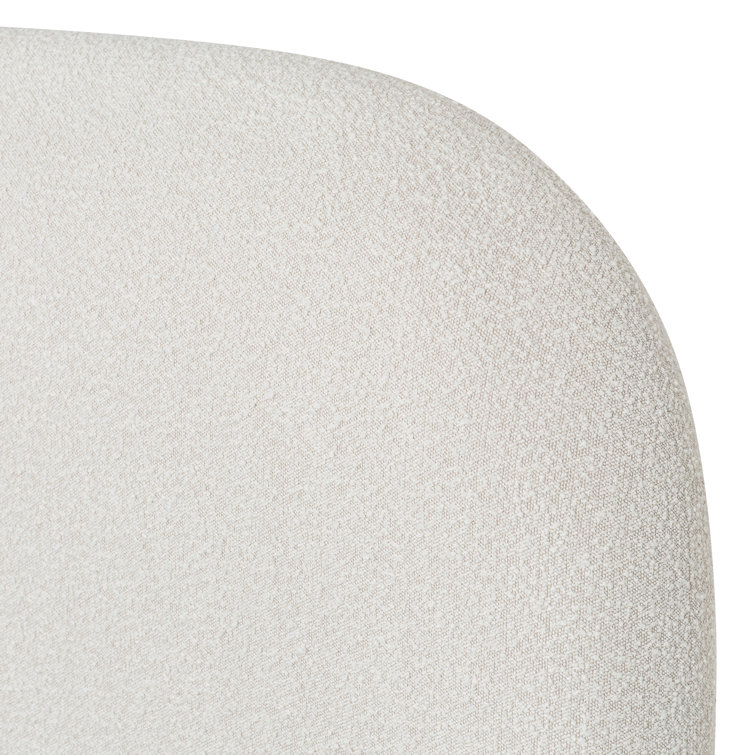 Crema White Upholstered Queen Bed with Wood Frame