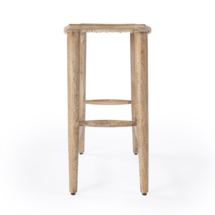 Tristan Natural Mango Wood and Rattan Counter Stool