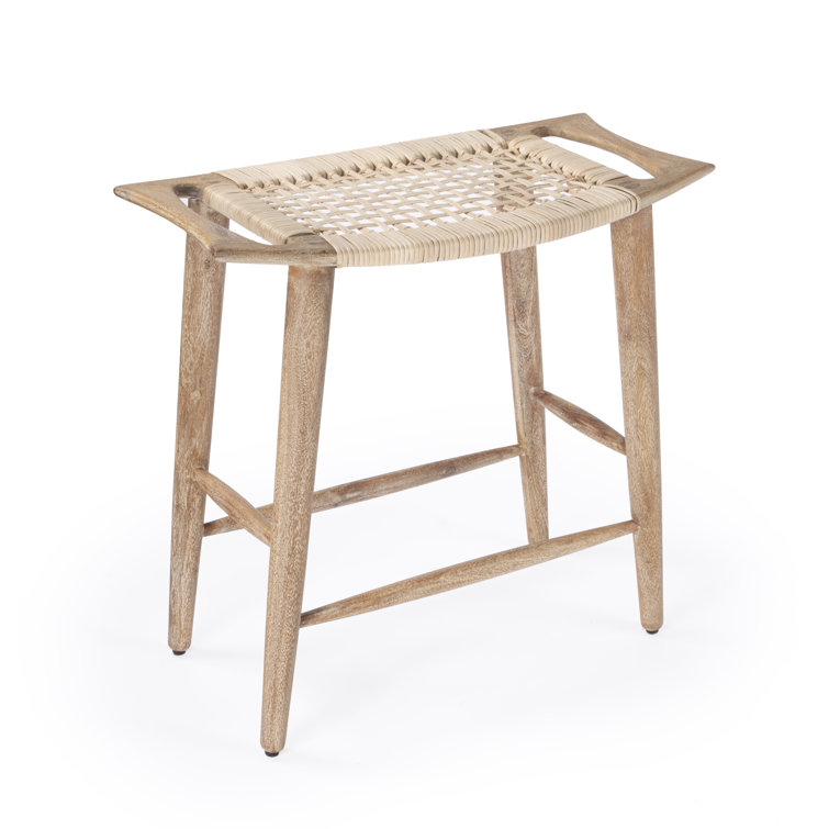 Tristan Natural Mango Wood and Rattan Counter Stool