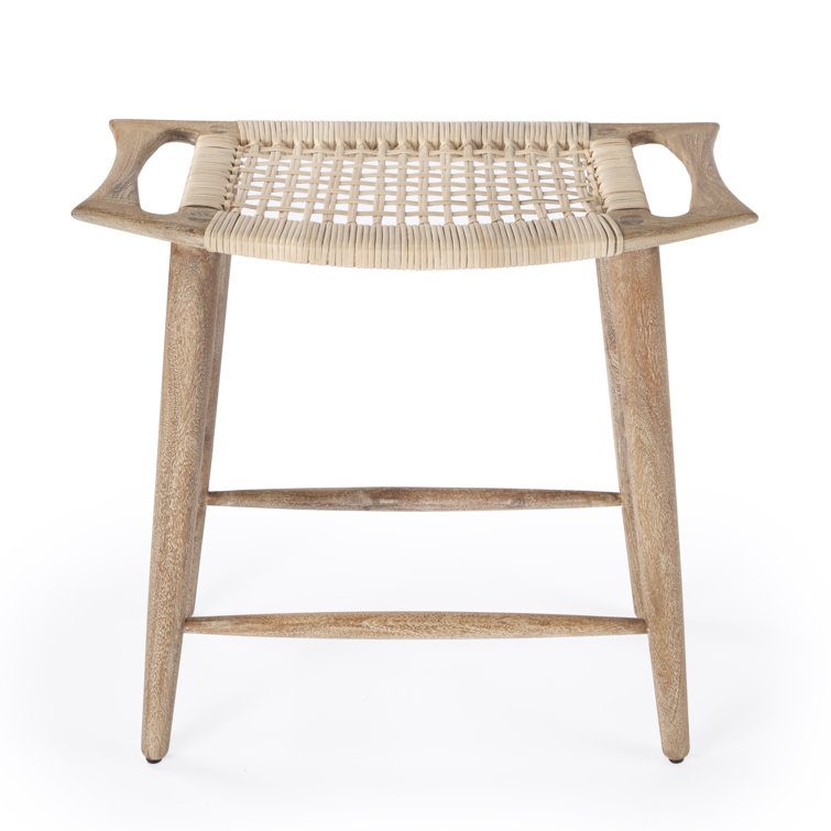 Tristan Natural Mango Wood and Rattan Counter Stool