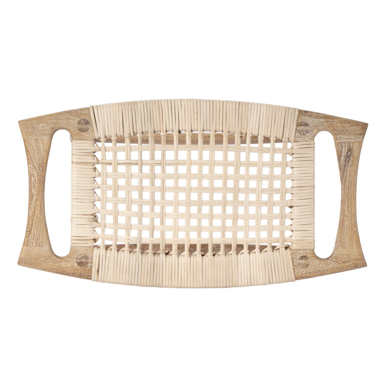 Tristan Natural Mango Wood and Rattan Counter Stool
