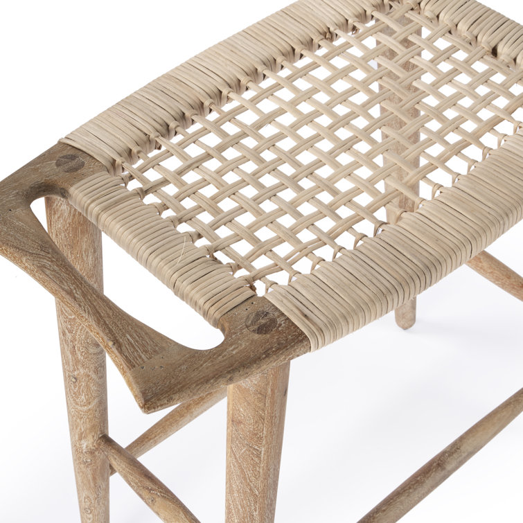Tristan Natural Mango Wood and Rattan Counter Stool