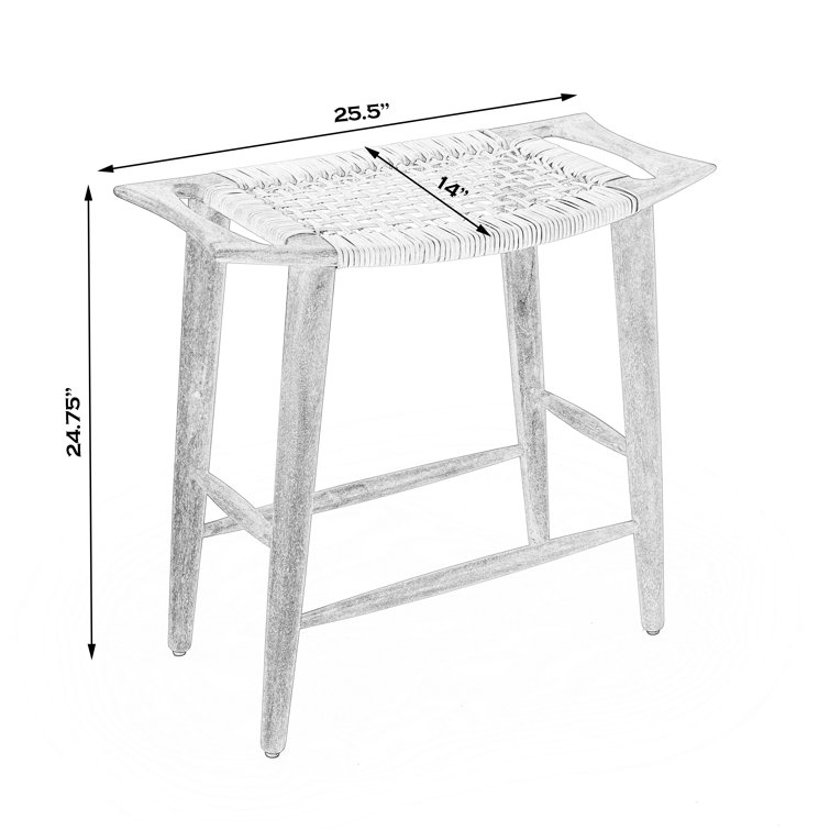 Tristan Natural Mango Wood and Rattan Counter Stool