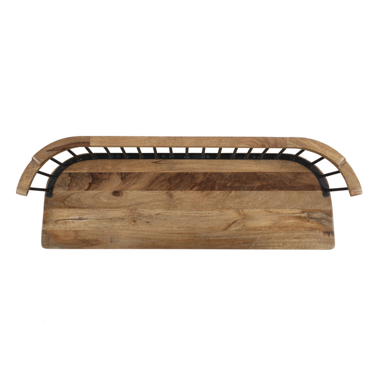 Tempe Natural Mango Wood and Black Iron Spindle Back Bench