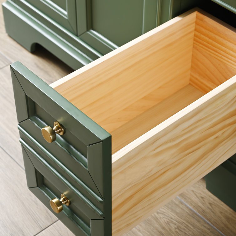 Thompson 36'' Evergreen Freestanding Bathroom Vanity with Gold Hardware