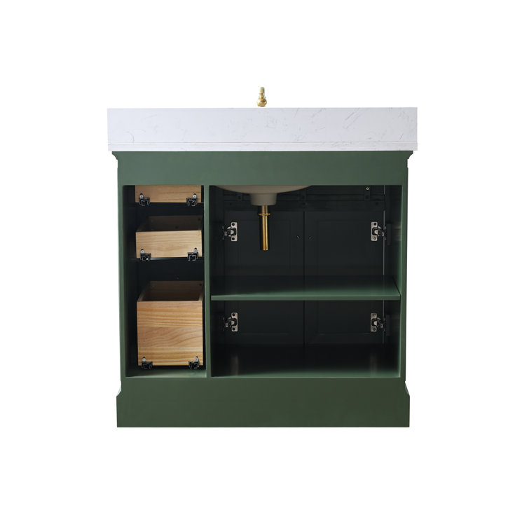 Thompson 36'' Evergreen Freestanding Bathroom Vanity with Gold Hardware