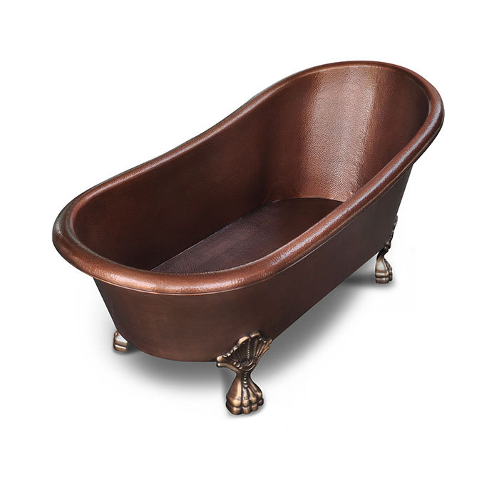 Heisenberg Antique Copper Freestanding Clawfoot Bathtub with Bronze Feet