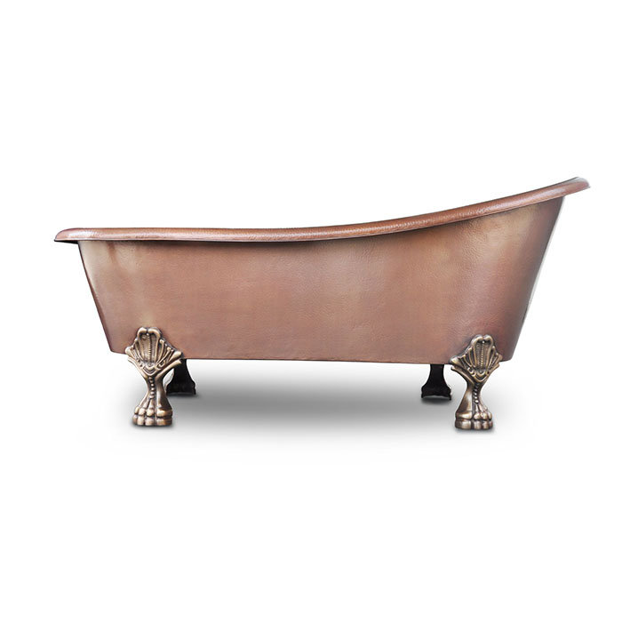 Heisenberg Antique Copper Freestanding Clawfoot Bathtub with Bronze Feet