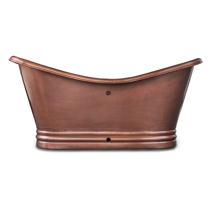 Euclid 71.5" Antique Copper Freestanding Double Slipper Bathtub