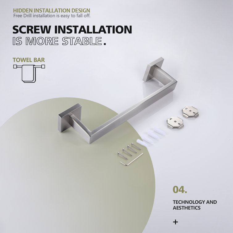 Brushed Nickel Stainless Steel Wall Mounted Towel Bar