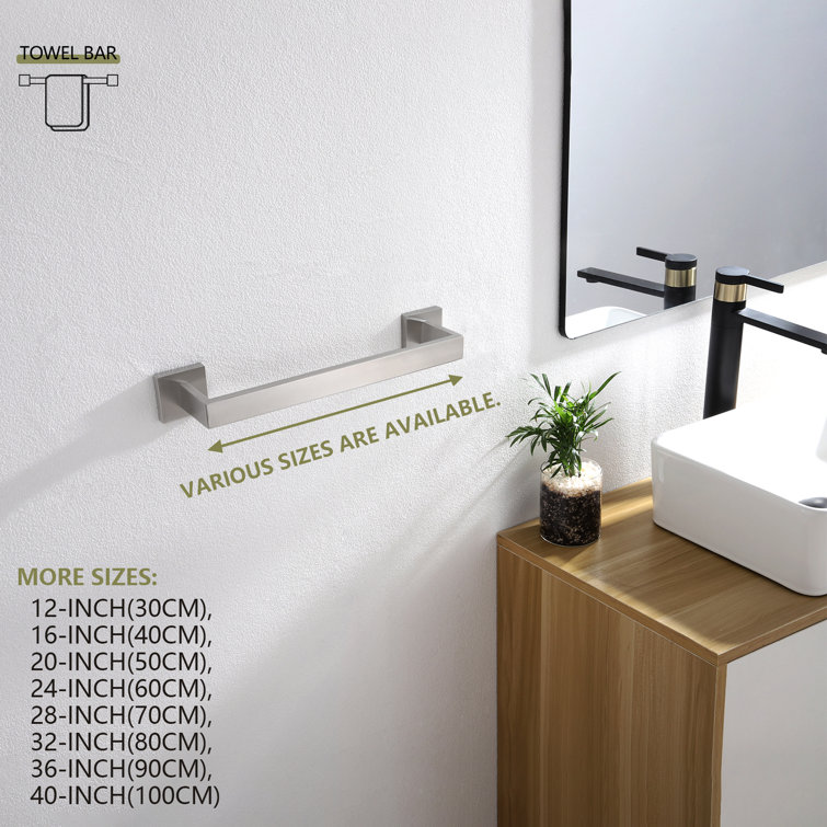 Brushed Nickel Stainless Steel Wall Mounted Towel Bar