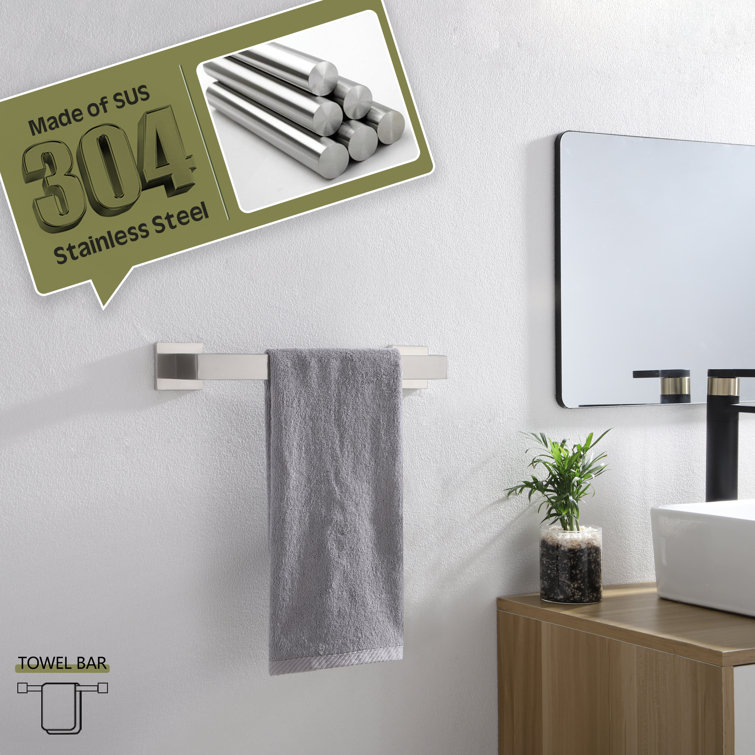 Brushed Nickel Stainless Steel Wall Mounted Towel Bar