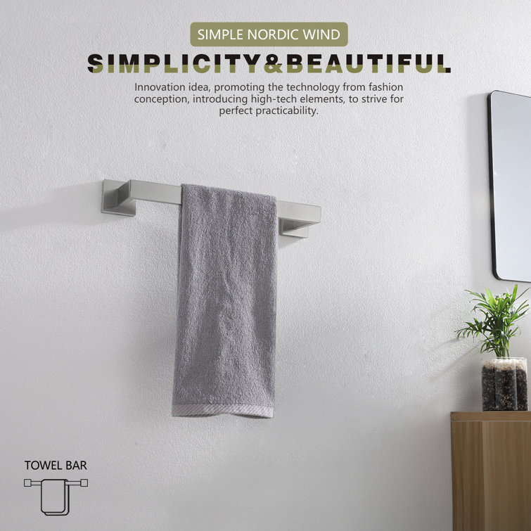Brushed Nickel Stainless Steel Wall Mounted Towel Bar
