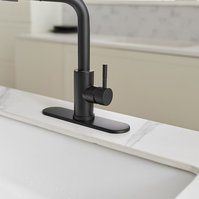Matte Black Stainless Steel Pull-Out Spray Kitchen Faucet