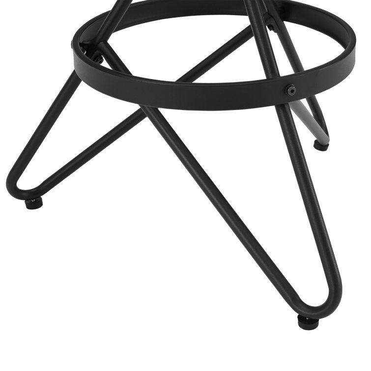 Kalen Adjustable Brown and Black Metal Swivel Barstool