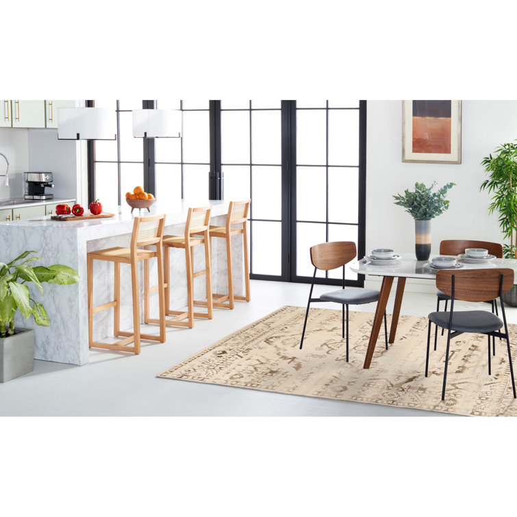 Elegant Hand-Knotted Natural Wool 9' x 12' Rectangular Area Rug