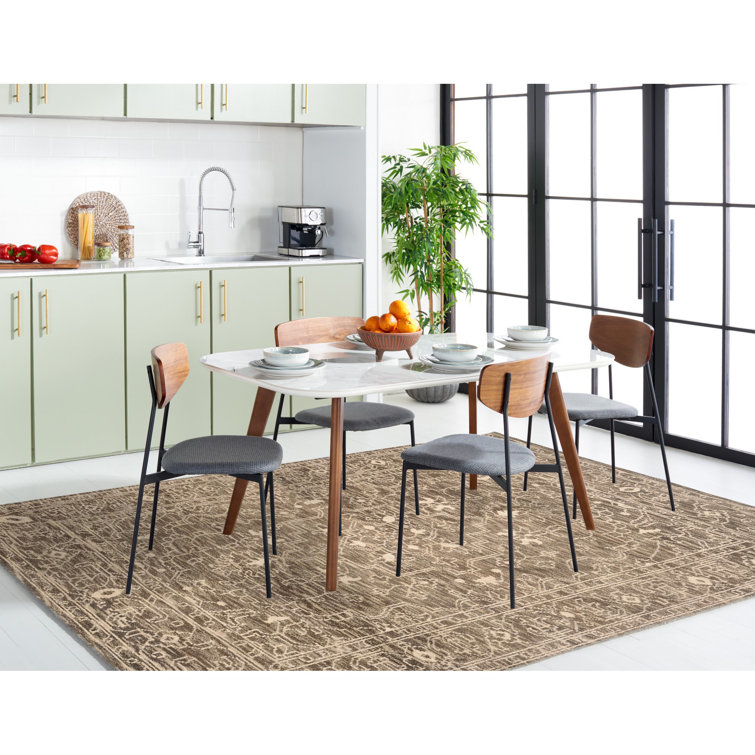 Kenya Hand-Knotted Wool Area Rug in Brown and Beige - 8' x 10'
