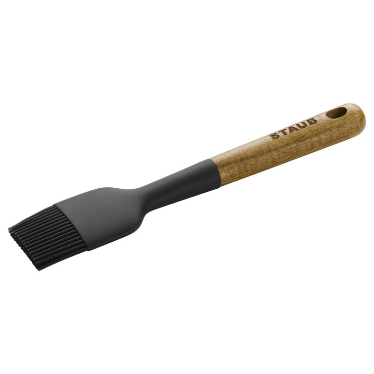 Black Silicone and Acacia Wood Pastry Brush