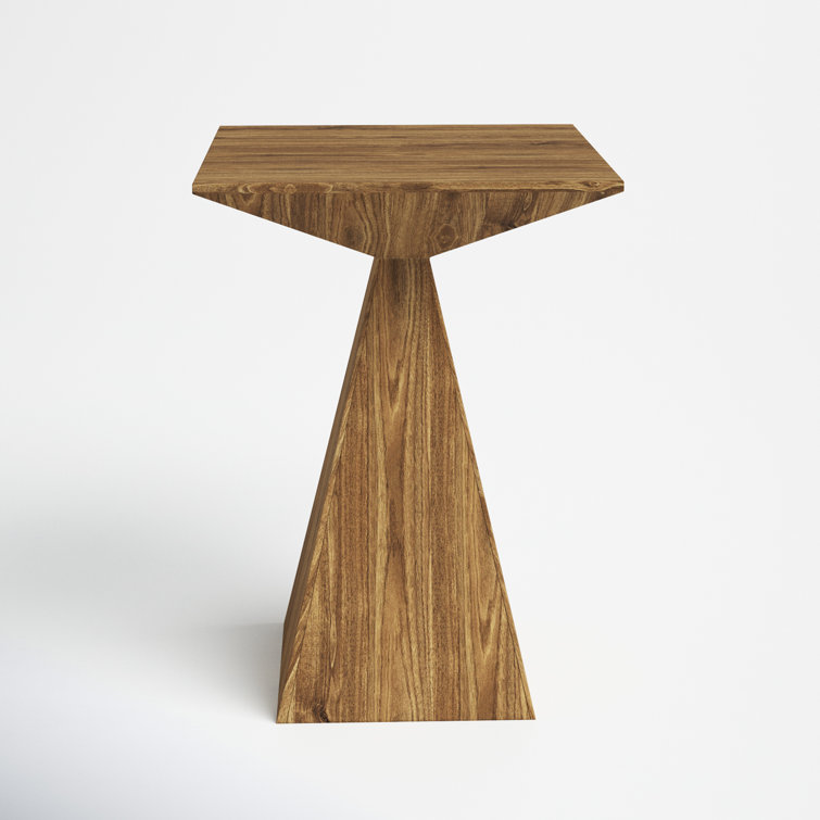 Brown Mango Wood Midcentury Modern End Table