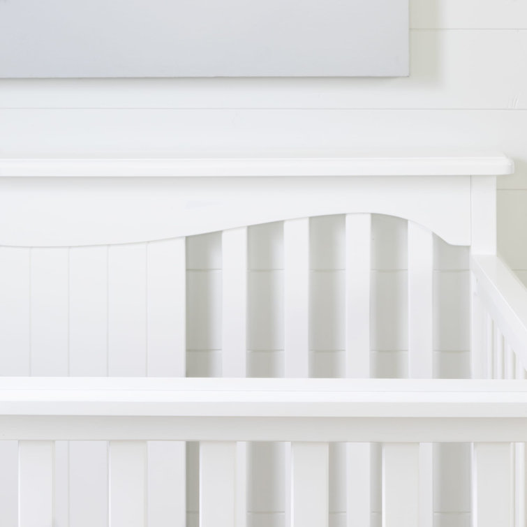 Savannah White Convertible Baby Crib with Toddler Rail