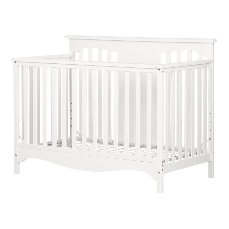 Savannah White Convertible Baby Crib with Toddler Rail