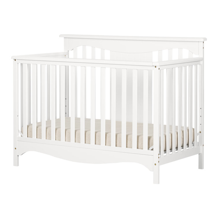 Savannah White Convertible Baby Crib with Toddler Rail