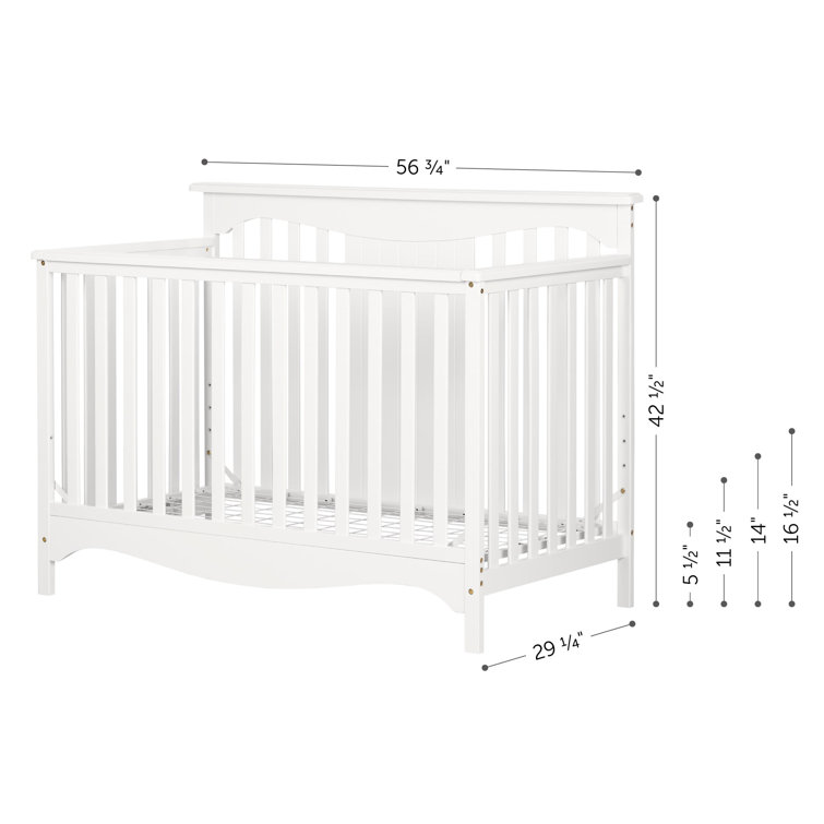 Savannah White Convertible Baby Crib with Toddler Rail