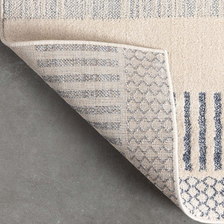 Harlow Briar Light Blue Geometric Synthetic Rectangular Rug 47" x 63"