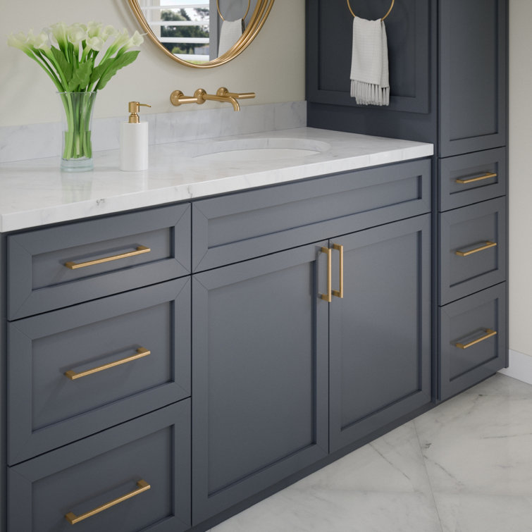 Vail 12-inch Satin Brass Rectangular Bar Pull with Mounting Hardware