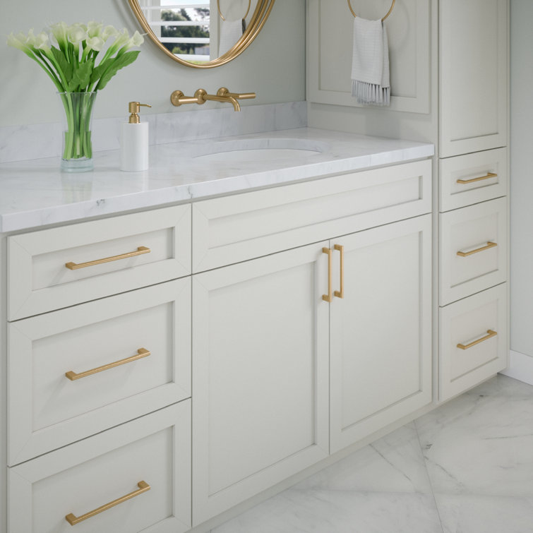 Vail 12-inch Satin Brass Rectangular Bar Pull with Mounting Hardware