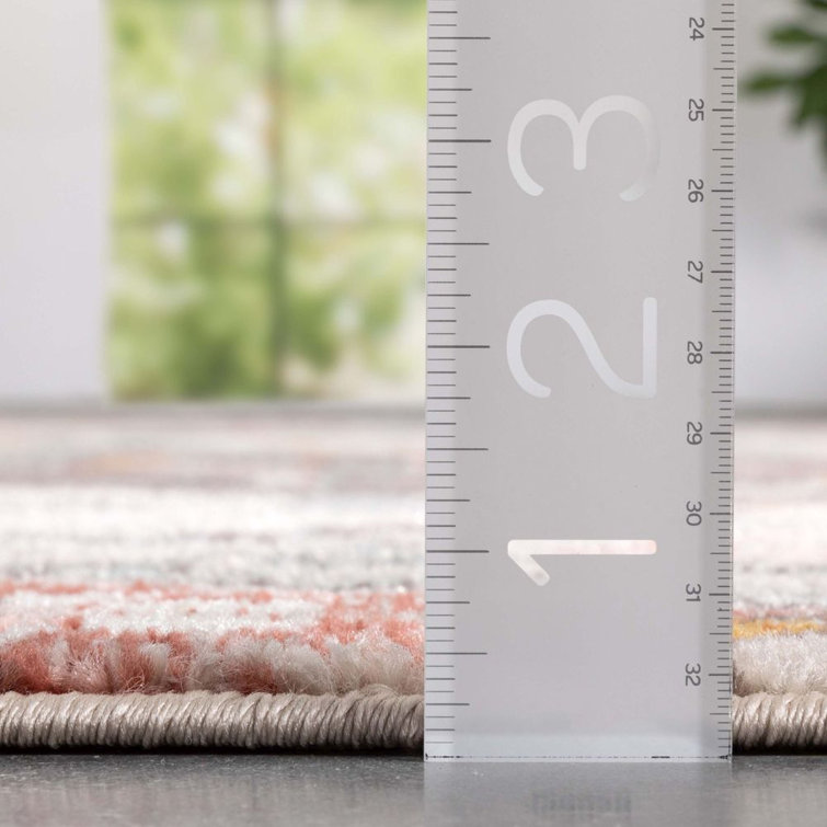 Blush Geometric Easy-Care Synthetic 7'10" x 9'10" Area Rug